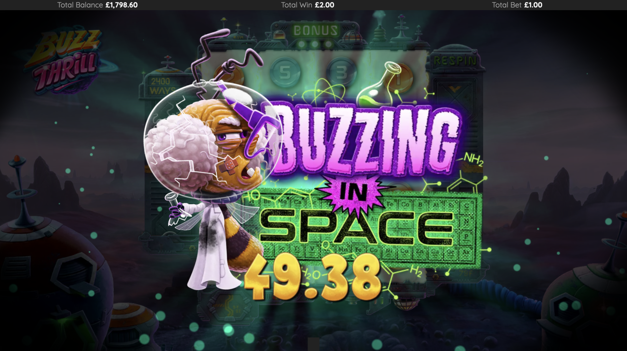 Buzz Thrill Win Count Up - Buzzing in Space